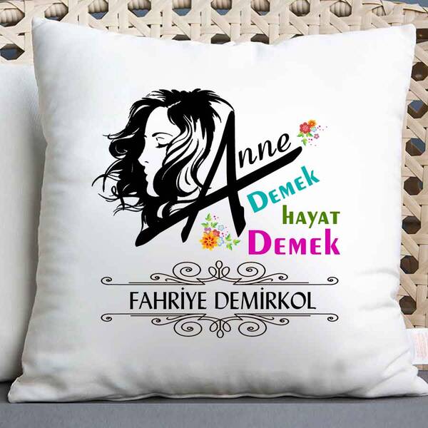 Annelere Hediye Özel İsimli Yastık - 1