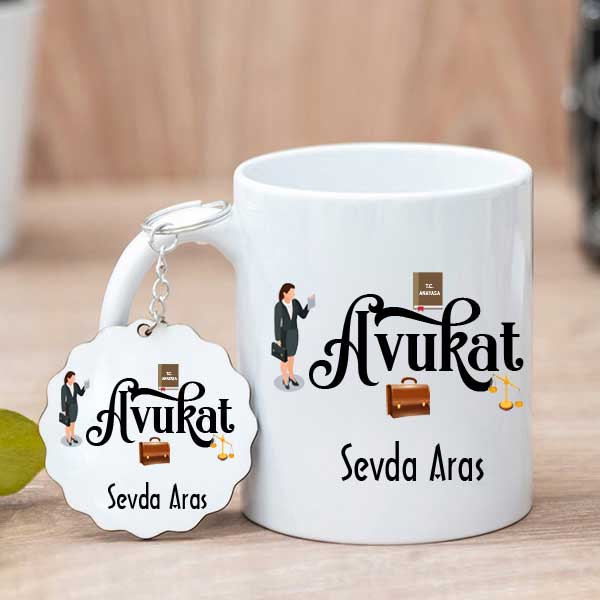 Avukata Hediye Kupa Bardak ve Anahtarlık - 1