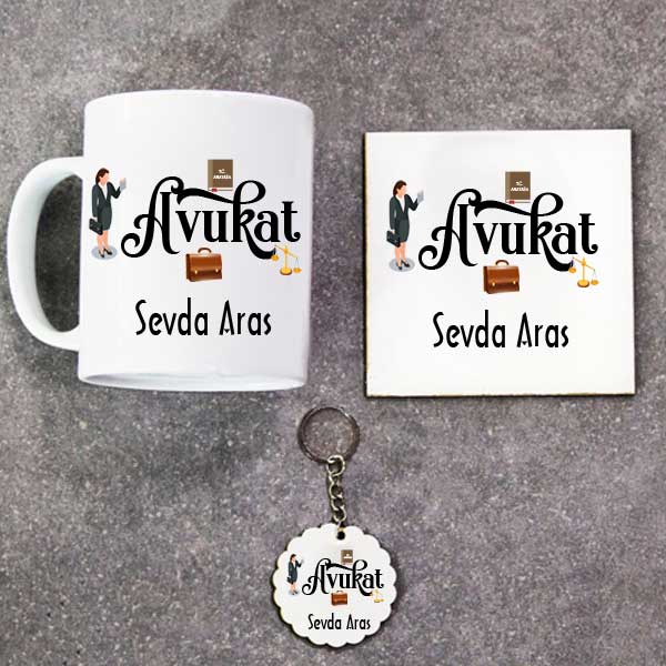 Avukatlara Özel Kupa Bardak Altlık ve Anahtarlık Hediye Seti - 1