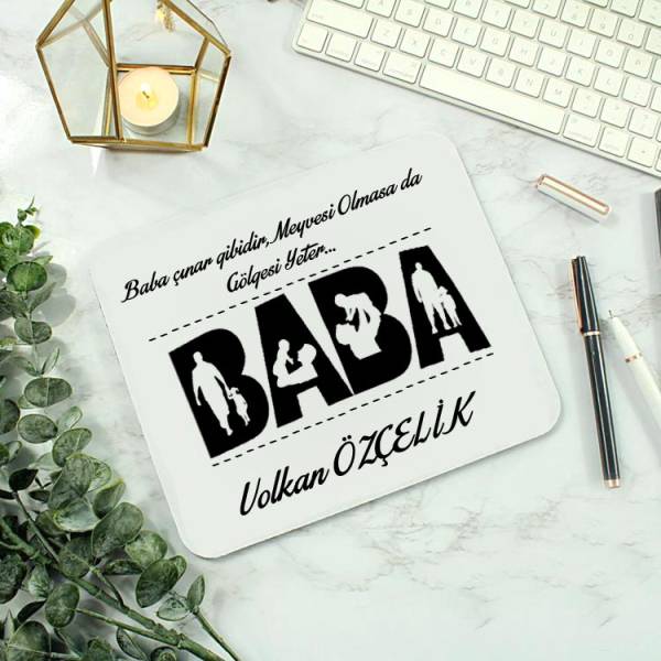 Babalara Özel İsimli Mouse Pad - 1