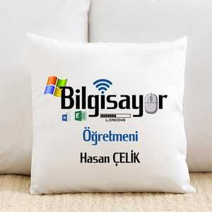 Bilgisayar Öğretmenine Hediye İsimli Yastık - 5