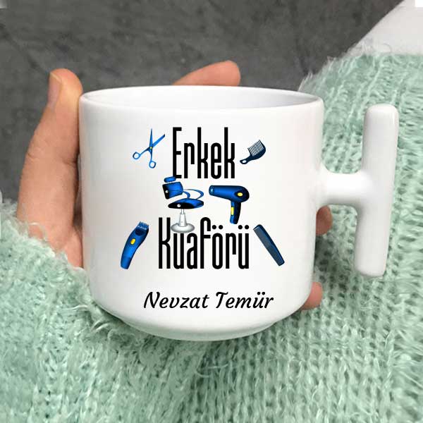 Erkek Kuaförü Latte Fincanı - 1
