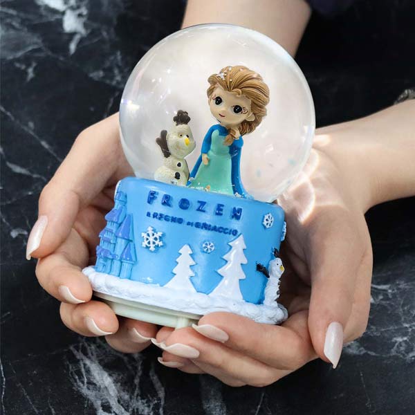 Frozen Işıklı Müzikli Mavi Orta Boy Kar Küresi - 1