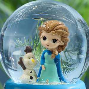 Frozen Işıklı Müzikli Mavi Orta Boy Kar Küresi - 4