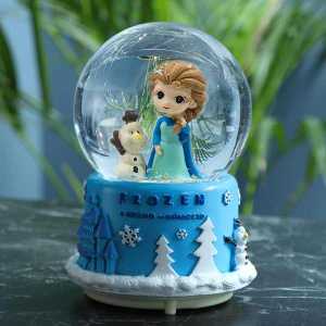 Frozen Işıklı Müzikli Mavi Orta Boy Kar Küresi - 2