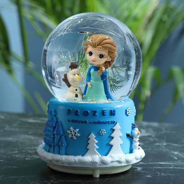 Frozen Işıklı Müzikli Mavi Orta Boy Kar Küresi - 2