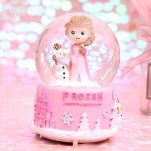 Frozen Işıklı Müzikli Pembe Orta Boy Kar Küresi - 3