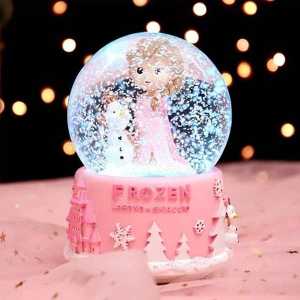 Frozen Işıklı Müzikli Pembe Orta Boy Kar Küresi - 2