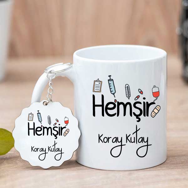 Hemşir Hediyesi Kupa Bardak ve Anahtarlık - 3