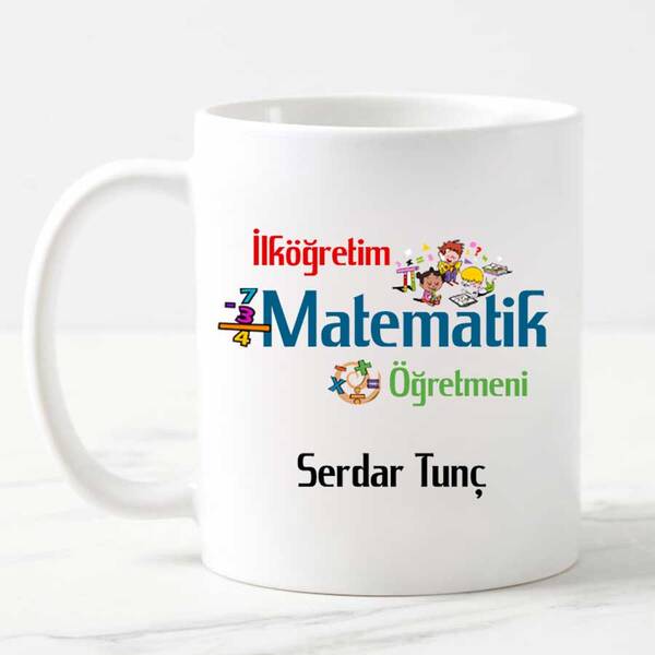 İlköğretim Matematik Öğretmenine Hediye Kupa Bardak - 1