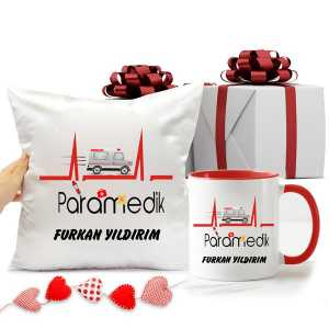 İsimli Paramedik Kupa Bardak ve Yastık - 6