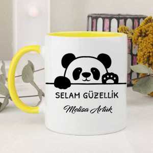 İsme Özel Selam Güzellik Panda Kupa Bardak - 5