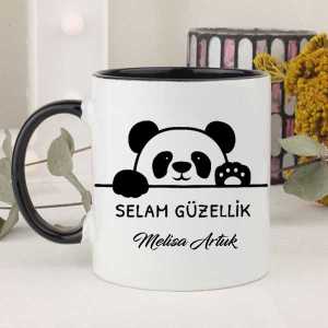İsme Özel Selam Güzellik Panda Kupa Bardak - 6