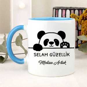 İsme Özel Selam Güzellik Panda Kupa Bardak - 7