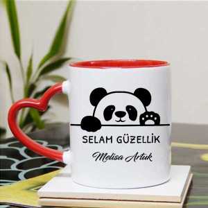 İsme Özel Selam Güzellik Panda Kupa Bardak - 2