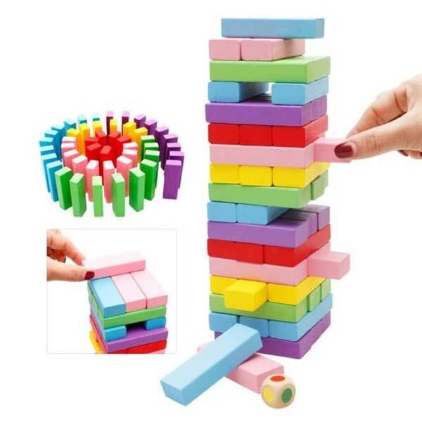 Jenga Denge ve Beceri Oyunu Wiss Toy 54 Parça - 1