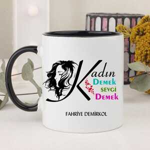 Kadın Temalı İsme Özel Kupa Bardak - 5
