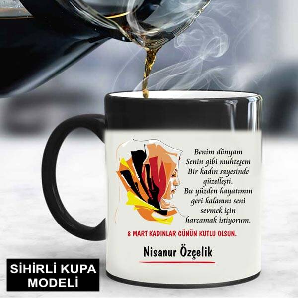 Kadınlar Günü Tasarımlı Kupa Bardak - 4
