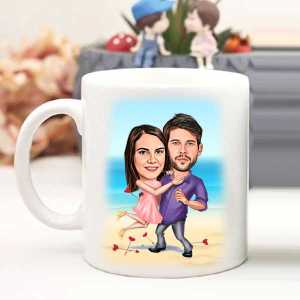 Kişiye Özel Aşıklar Karikatürlü Kupa Bardak - 2