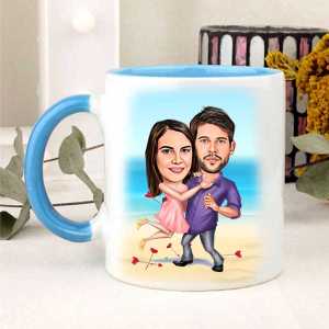 Kişiye Özel Aşıklar Karikatürlü Kupa Bardak - 4