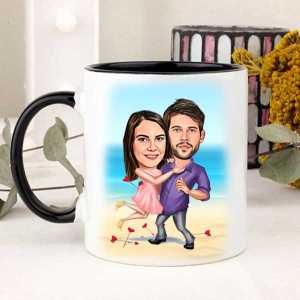 Kişiye Özel Aşıklar Karikatürlü Kupa Bardak - 5