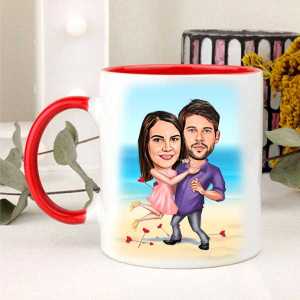 Kişiye Özel Aşıklar Karikatürlü Kupa Bardak - 7
