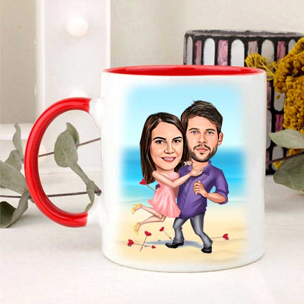 Kişiye Özel Aşıklar Karikatürlü Kupa Bardak - 7