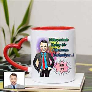 Kişiye Özel Erkek Öğretmen Karikatür Kupa Bardak - 6