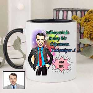 Kişiye Özel Erkek Öğretmen Karikatür Kupa Bardak - 8
