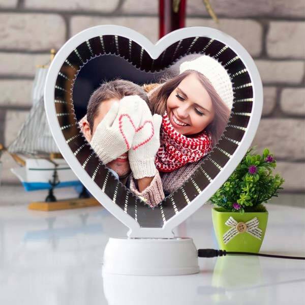 Kişiye Özel Fotoğraflı Kalpli Sihirli Ayna - 1
