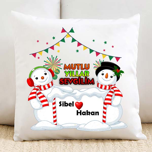 Mutlu Yıllar Sevgilim Mesajlı Yastık - 1