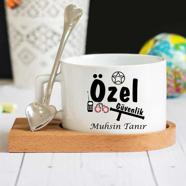 Özel Güvenlik Ahşap Altlıklı Lüks Fincan Seti - 1