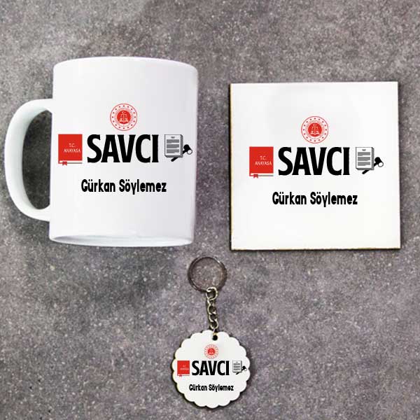 Savcı Kupa Bardak Altlık ve Anahtarlık Hediye Seti - 1