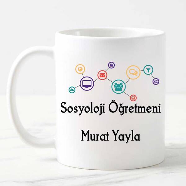Sosyoloji Öğretmenine Hediye Kupa Bardak - 5