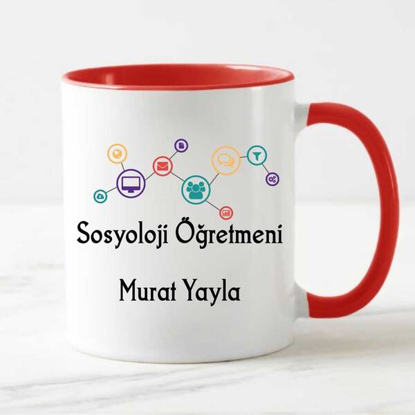 Sosyoloji Öğretmenine Hediye Kupa Bardak - 7