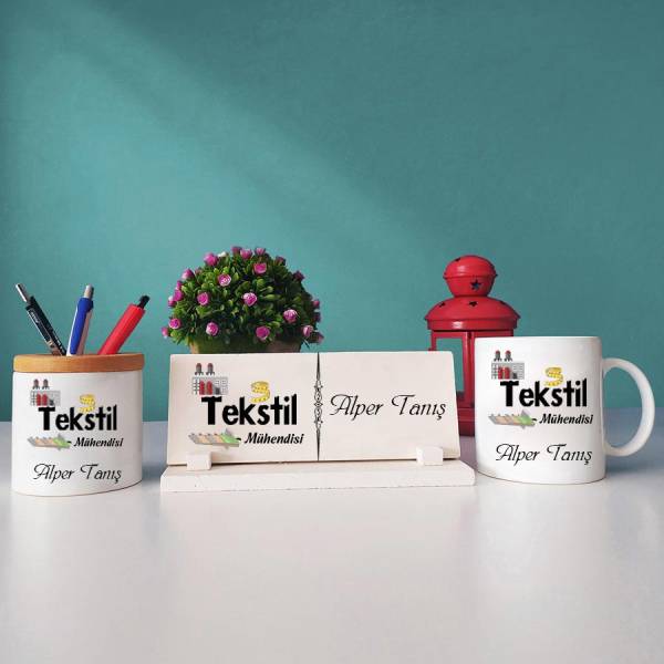 Tekstil Mühendisine Hediye Kupa Bardağı Kalemliği ve İsimliği - 1